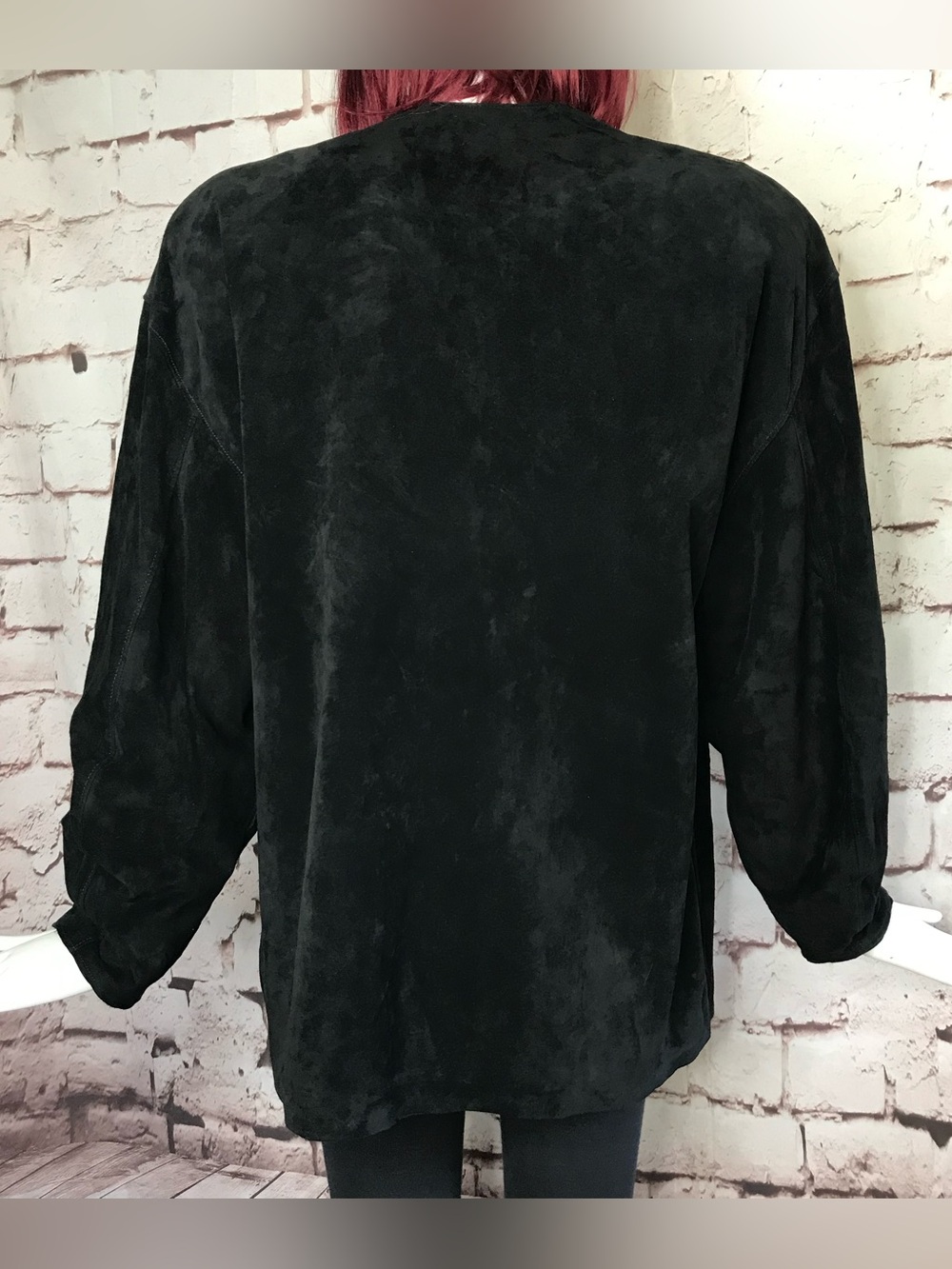J. FOSS 80’s Vintage Black Suede jacket Size Small - Picture 15 of 16
